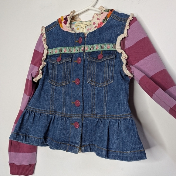 Matilda Jane But Denim Purple Removable Sleeve Hoodie Jacket 6 - Picture 2 of 9